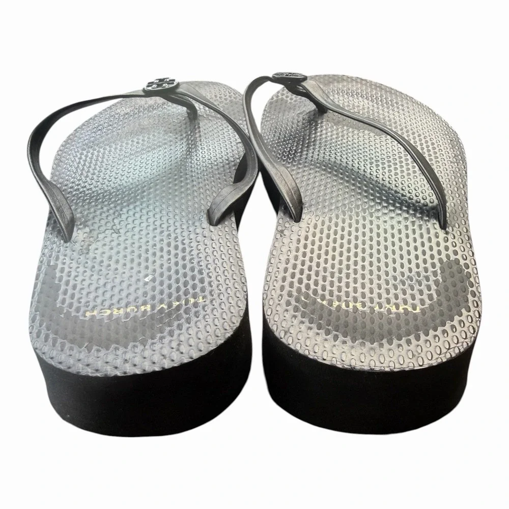 Tory Burch Women's Black Rubber Flip Flops Size 6